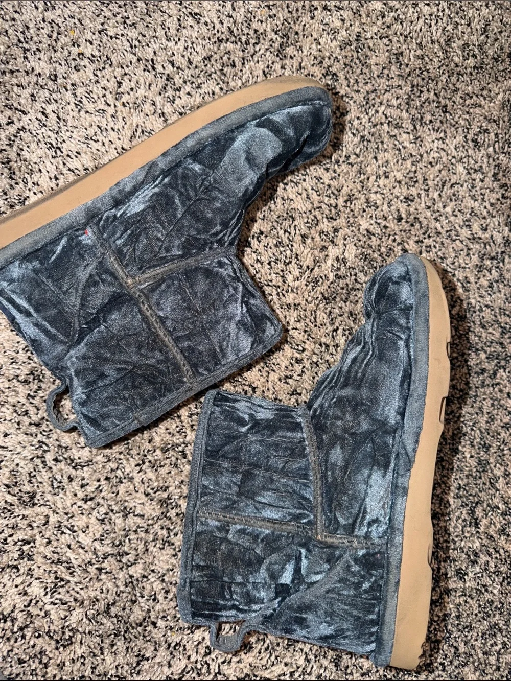 UGG Classic Mini II Velvet Fashion Winter Boots Ocean Blue Women's Size 6
